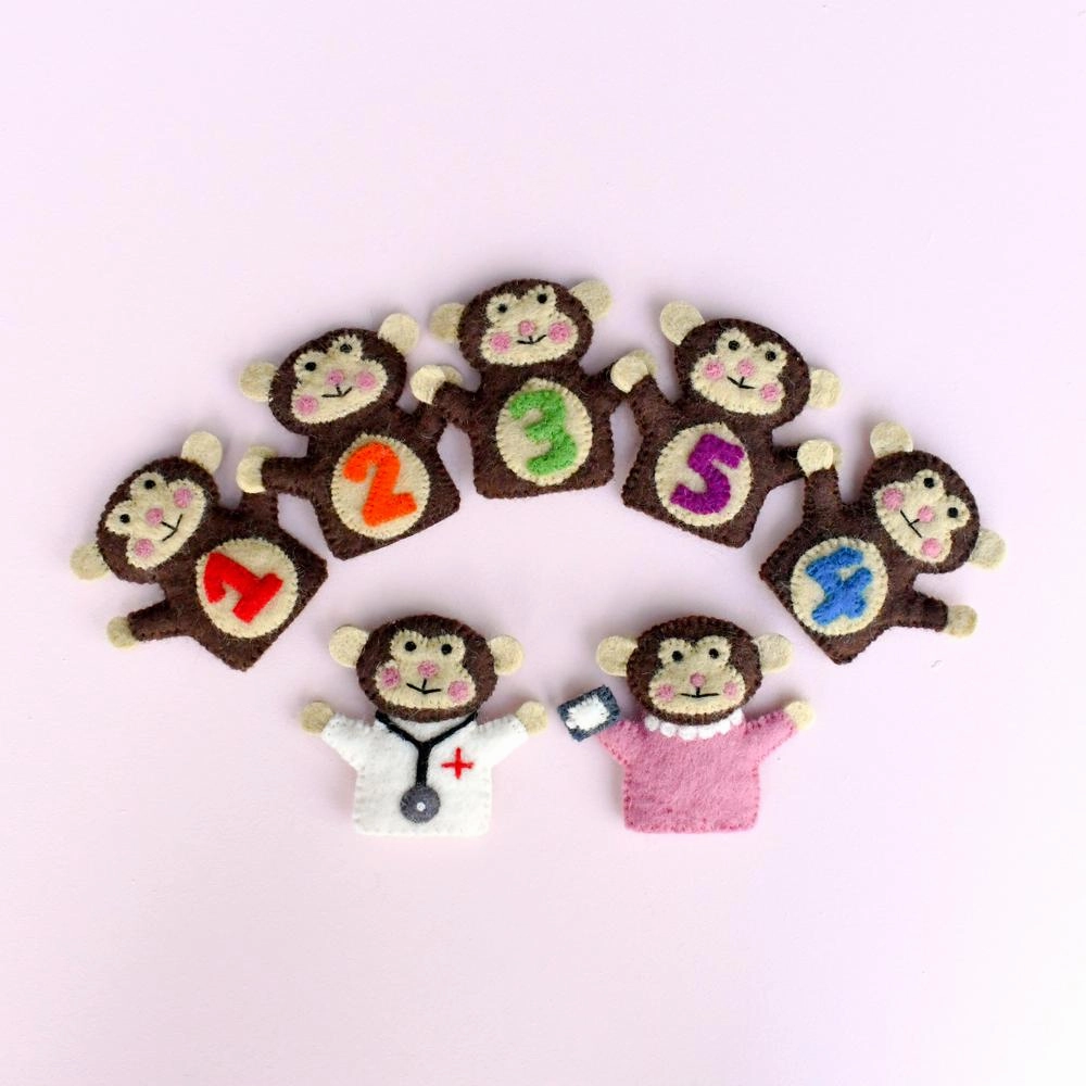 Five Little Monkeys, Finger Puppet Set of 7