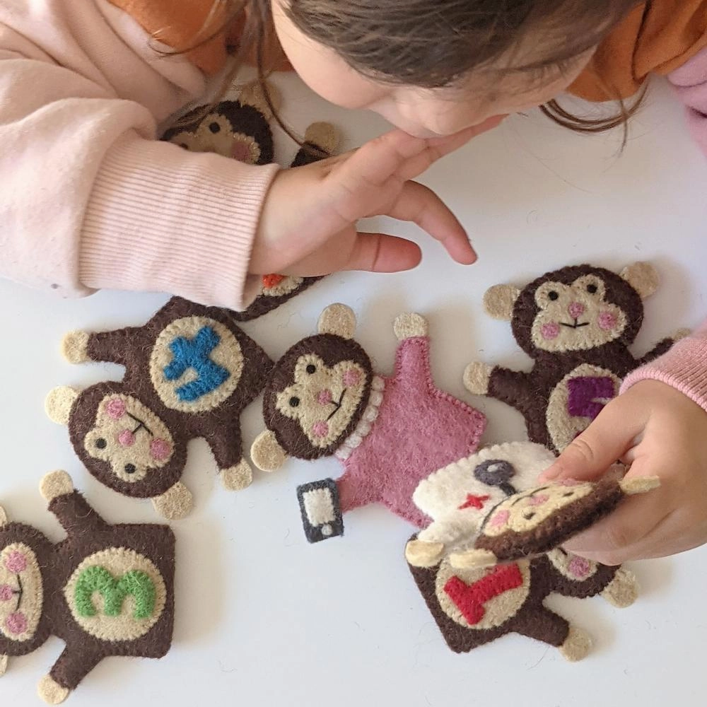Five Little Monkeys, Finger Puppet Set of 7