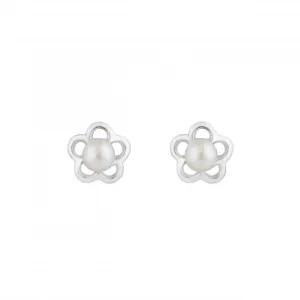 Flower Freshwater Pearl Stud Earrings 36826FP Dew Jewellery