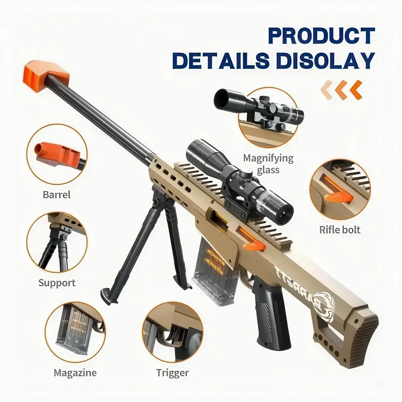 Foam Blaster 76cm Toy Gun Rifle with Soft Bullets