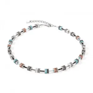 GeoCUBE® Classic Aqua-Brown Necklace 4409/10-2011 Coeur De Lion Jewellery