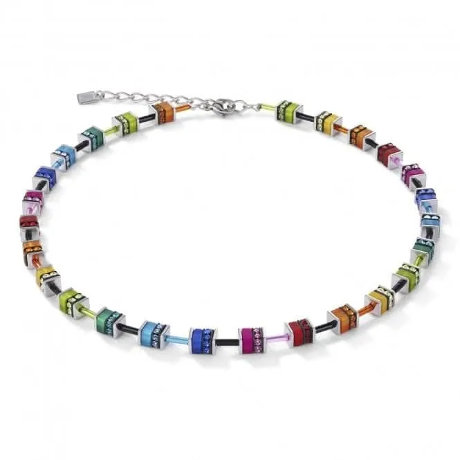 GeoCUBE® Classic Polaris & Rhinestone Multicolour Necklace 4409/10-1500 Coeur De Lion Jewellery