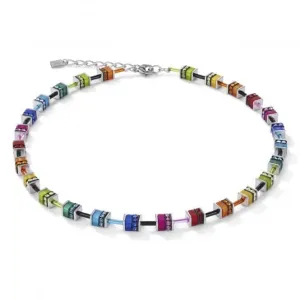 GeoCUBE® Classic Polaris & Rhinestone Multicolour Necklace 4409/10-1500 Coeur De Lion Jewellery
