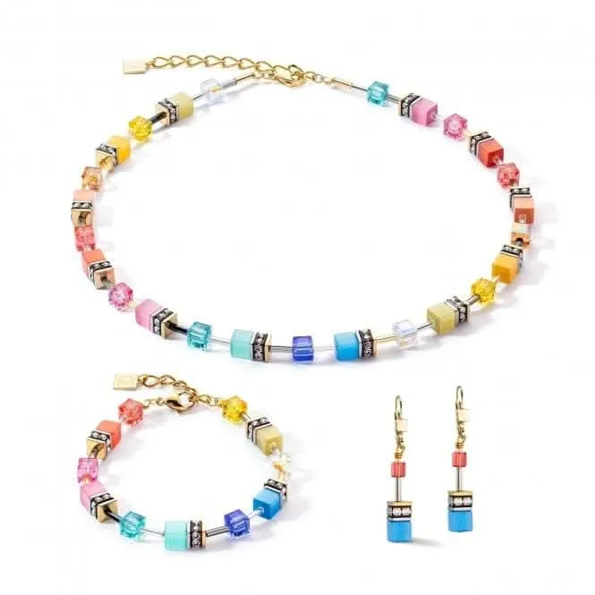 GeoCUBE® Iconic Classic Multicolour Gold Necklace 2838/10-1521 Coeur De Lion Jewellery