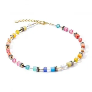 GeoCUBE® Iconic Classic Multicolour Gold Necklace 2838/10-1521 Coeur De Lion Jewellery