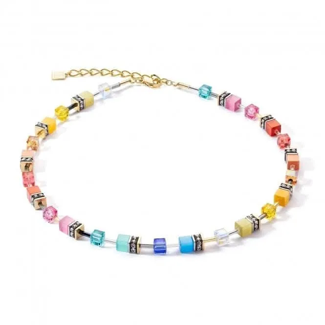 GeoCUBE® Iconic Classic Multicolour Gold Necklace 2838/10-1521 Coeur De Lion Jewellery