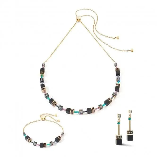 GeoCUBE® Iconic Nature Black Multicolour Chain Necklace 3035/10-1315 Coeur De Lion Jewellery