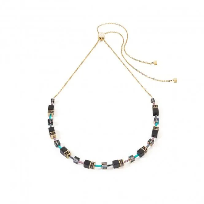 GeoCUBE® Iconic Nature Black Multicolour Chain Necklace 3035/10-1315 Coeur De Lion Jewellery