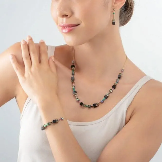 GeoCUBE® Iconic Nature Black Multicolour Chain Necklace 3035/10-1315 Coeur De Lion Jewellery