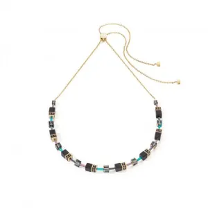 GeoCUBE® Iconic Nature Black Multicolour Chain Necklace 3035/10-1315 Coeur De Lion Jewellery
