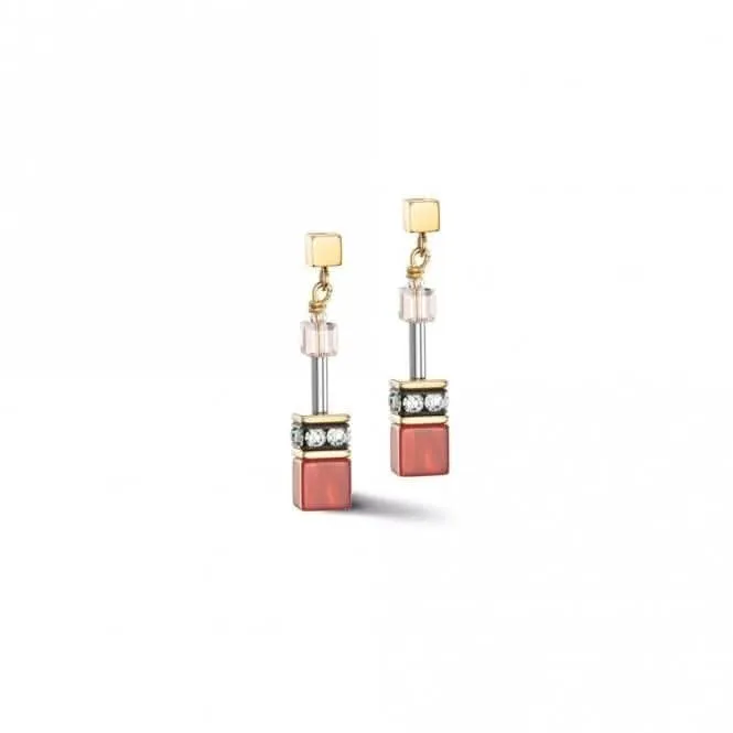 GeoCUBE® Iconic Precious Red-Beige Earrings 4905/21-0310 Coeur De Lion Jewellery