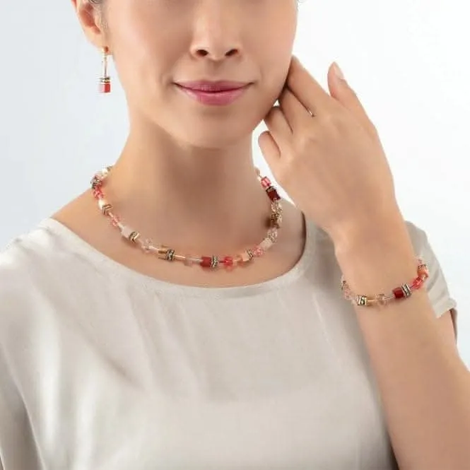 GeoCUBE® Iconic Precious Red-Beige Necklace 4905/10-0310 Coeur De Lion Jewellery