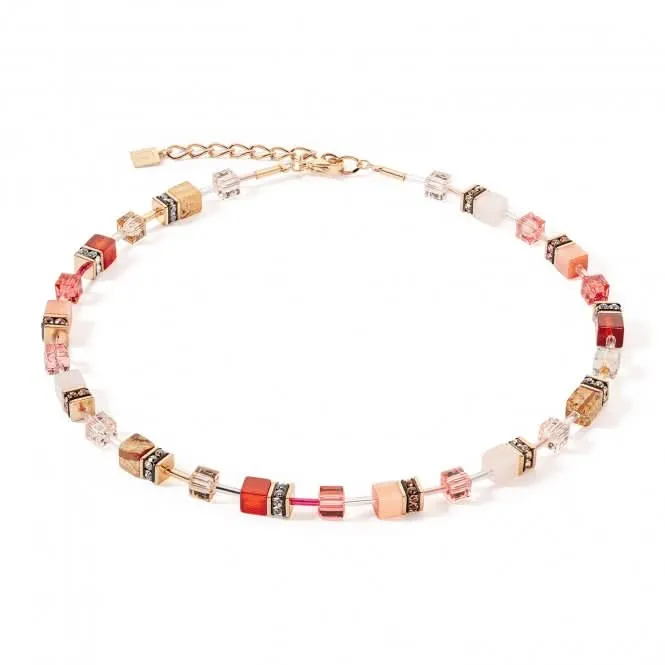 GeoCUBE® Iconic Precious Red-Beige Necklace 4905/10-0310 Coeur De Lion Jewellery