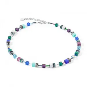 GeoCUBE® Iconic Turquoise Lilac Necklace 2838/10-0608 Coeur De Lion Jewellery