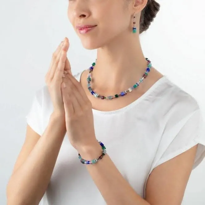 GeoCUBE® Iconic Turquoise Lilac Necklace 2838/10-0608 Coeur De Lion Jewellery