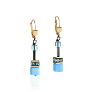 GeoCUBE® Multicolour Rainbow-Gold Earrings 2838/20-1573 Coeur De Lion Jewellery