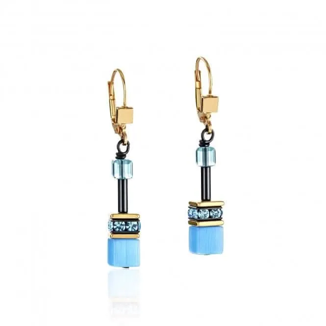 GeoCUBE® Multicolour Rainbow-Gold Earrings 2838/20-1573 Coeur De Lion Jewellery