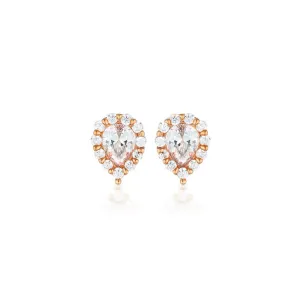 Georgini Rose Gold Plated Sterling Silver Zirconia Monaco Stud Earrings Sterling Silver	Jewelry