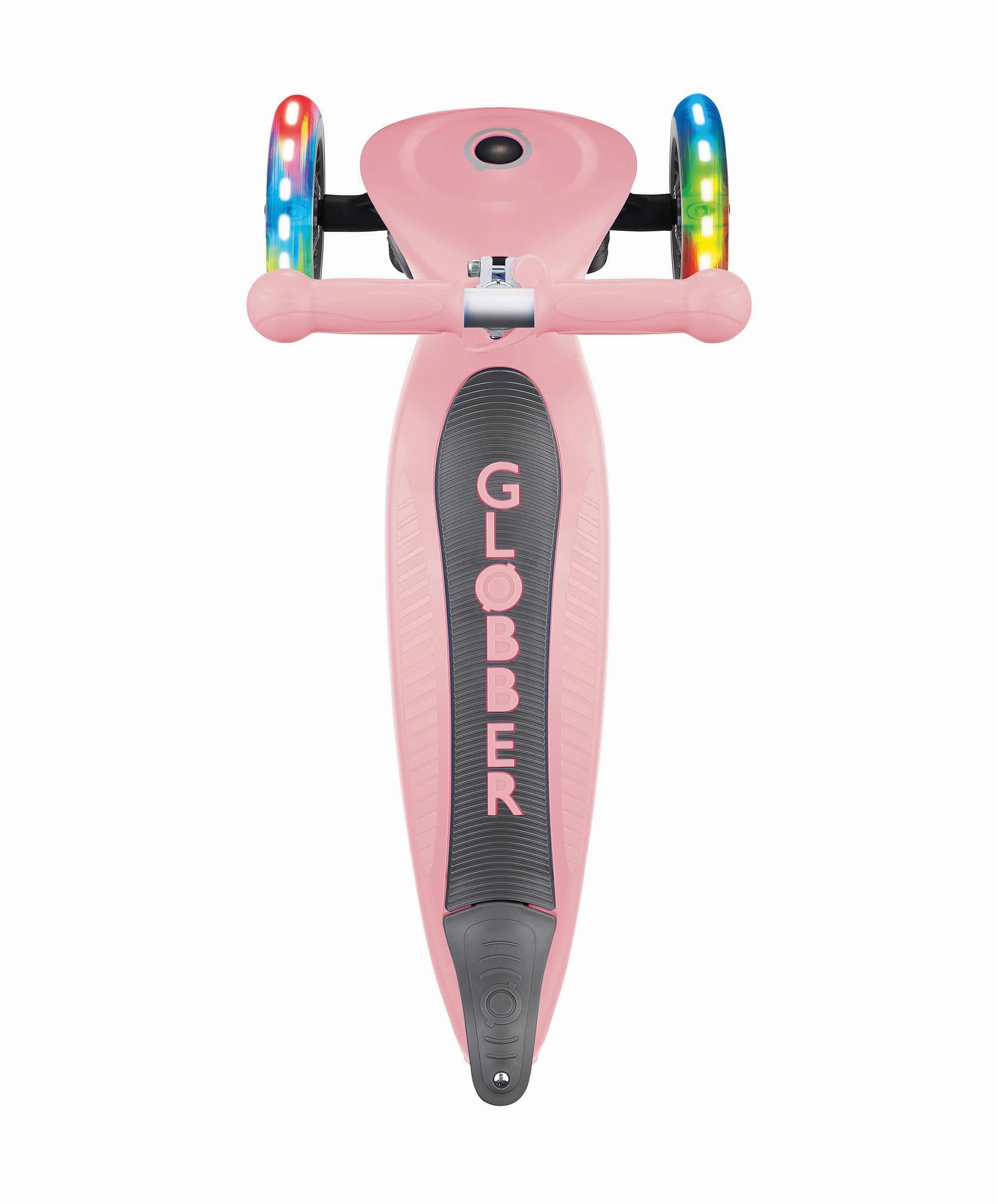 Globber Go Up Foldable Lights Scooter - Pastel Pink