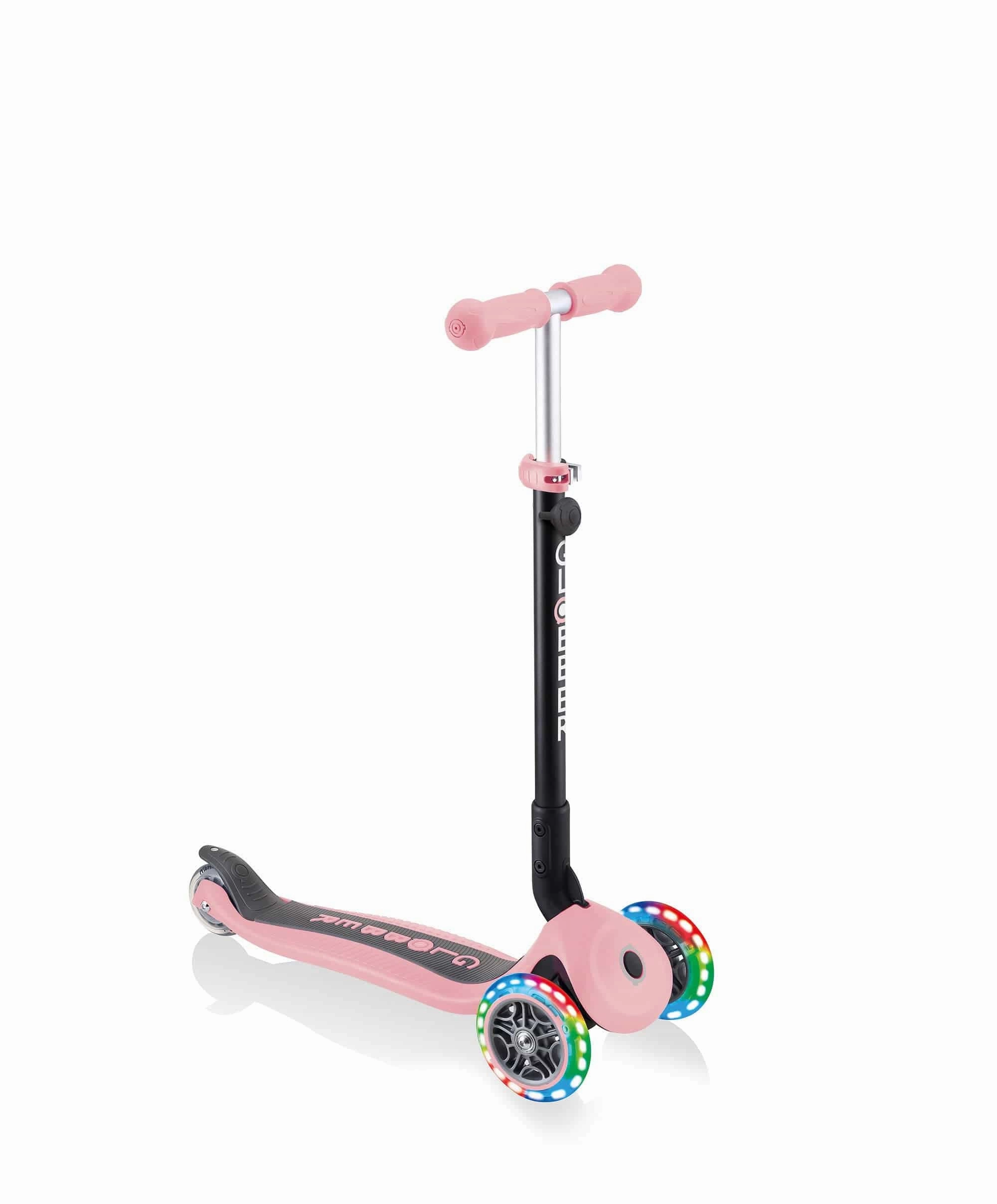 Globber Go Up Foldable Lights Scooter - Pastel Pink