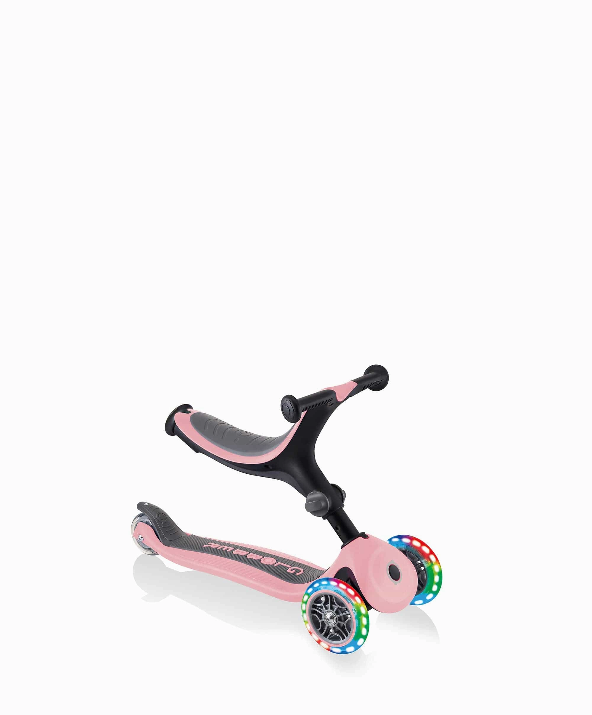 Globber Go Up Foldable Lights Scooter - Pastel Pink