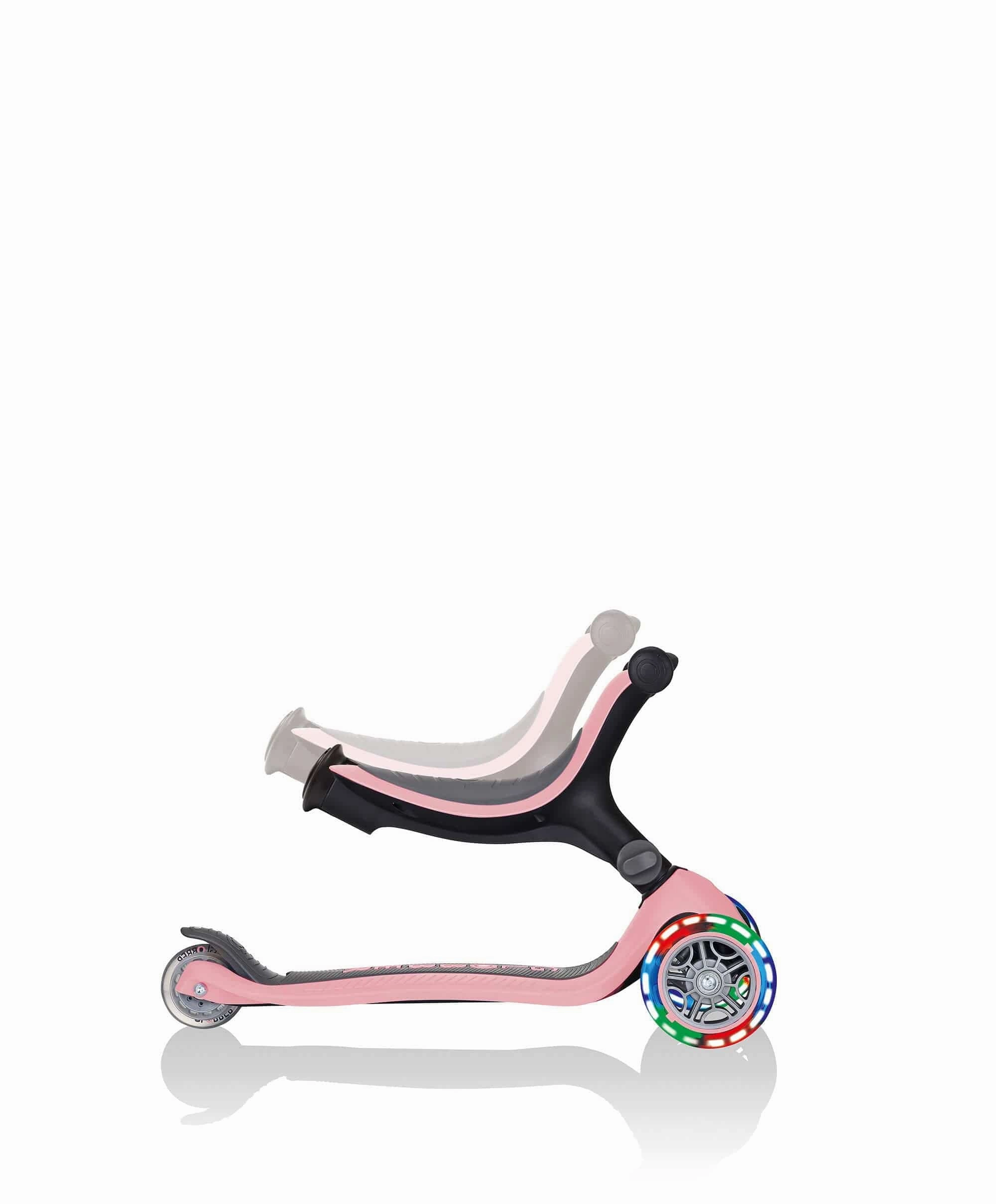 Globber Go Up Foldable Lights Scooter - Pastel Pink