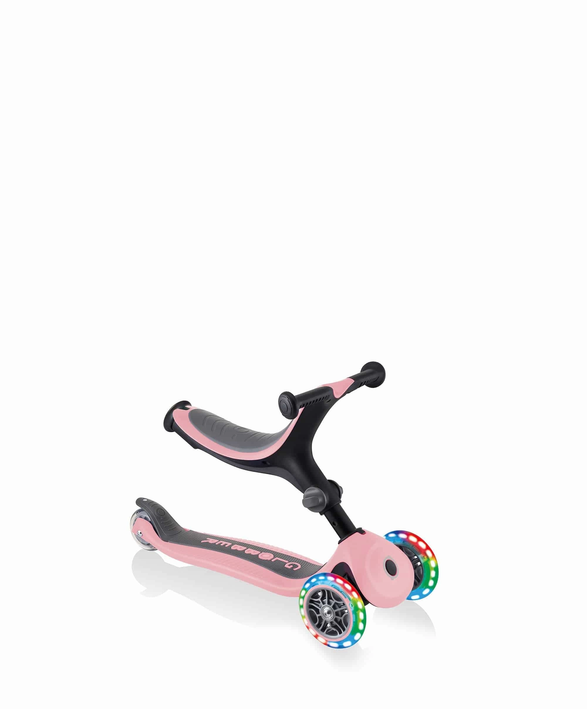 Globber Go Up Foldable Lights Scooter - Pastel Pink