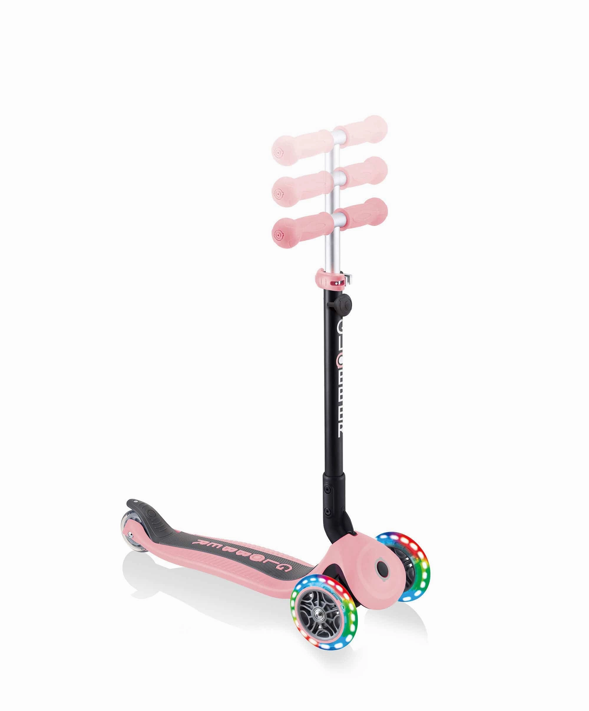 Globber Go Up Foldable Lights Scooter - Pastel Pink
