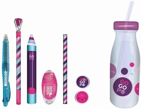 GOGOPO Back To School Milk Bottle Stationery Bundle - Pink