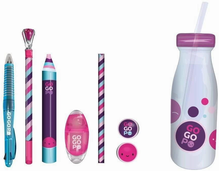 GOGOPO Back To School Milk Bottle Stationery Bundle - Pink
