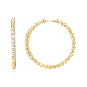 Gold Large Claw Sphere Beaded Hoop Earrings E065-05G Ania Haie Jewellery