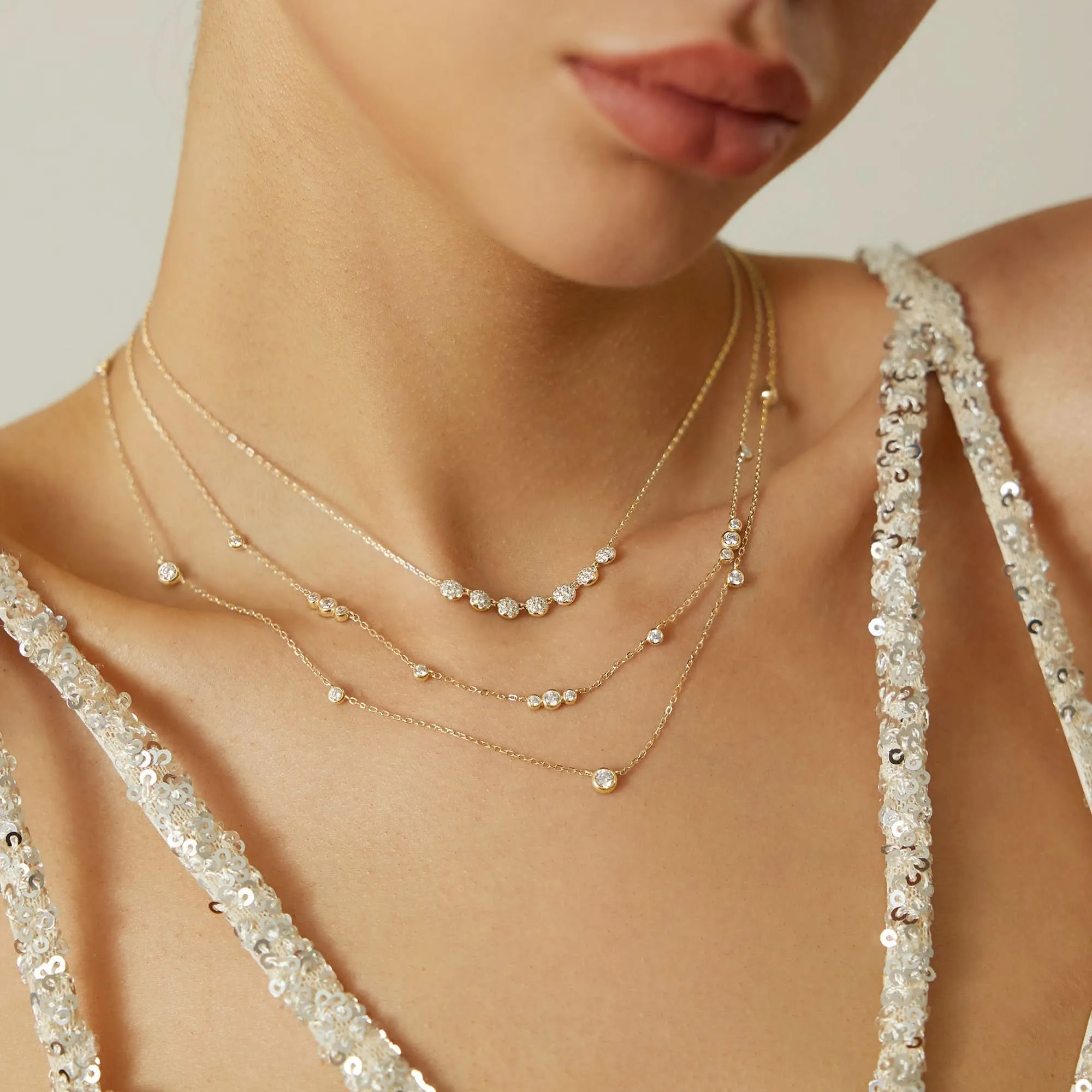 Gold Pavé Multi Beaded Chain Necklace N065-07G Ania Haie Jewellery