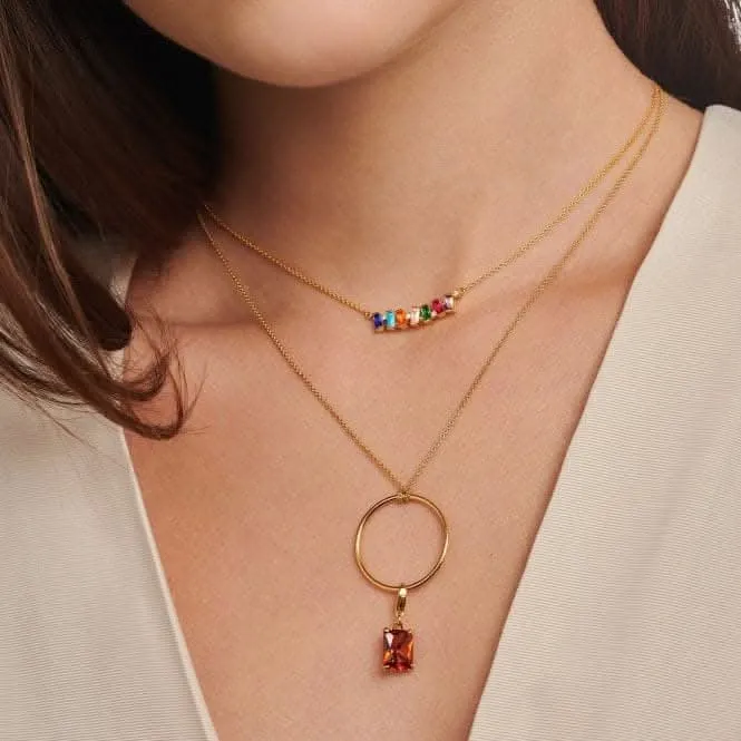 Gold Plated Orange Stone Charm 1868-472-4 Thomas Sabo Collectable Charms
