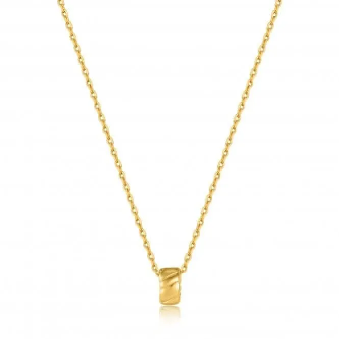 Gold Smooth Twist Pendant Necklace N038-03G Ania Haie Jewellery