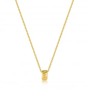 Gold Smooth Twist Pendant Necklace N038-03G Ania Haie Jewellery