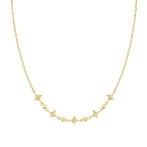 Gold Sparkling Star Station Necklace N064-04G Ania Haie Jewellery