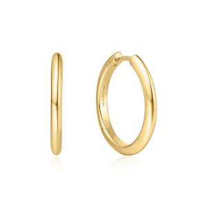 Gold Tube Medium Hoop Earrings E062-03G Ania Haie Jewellery