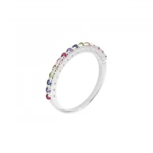 Half Eternity Multi Zirconia Ring 1441MCZ Dew Jewellery