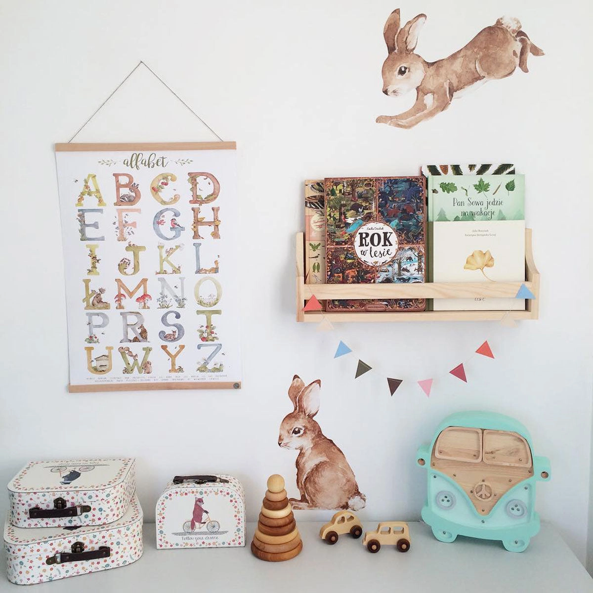 Happy Rabbits Wonderland Wall Decal Set