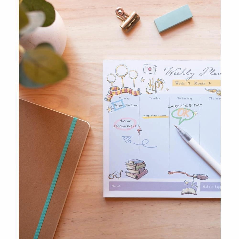 Harry Potter Glasses Weekly Planner Notepad A4
