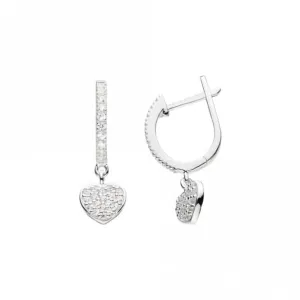 Heart Zirconia Hoop Earrings 57724CZ Dew Jewellery