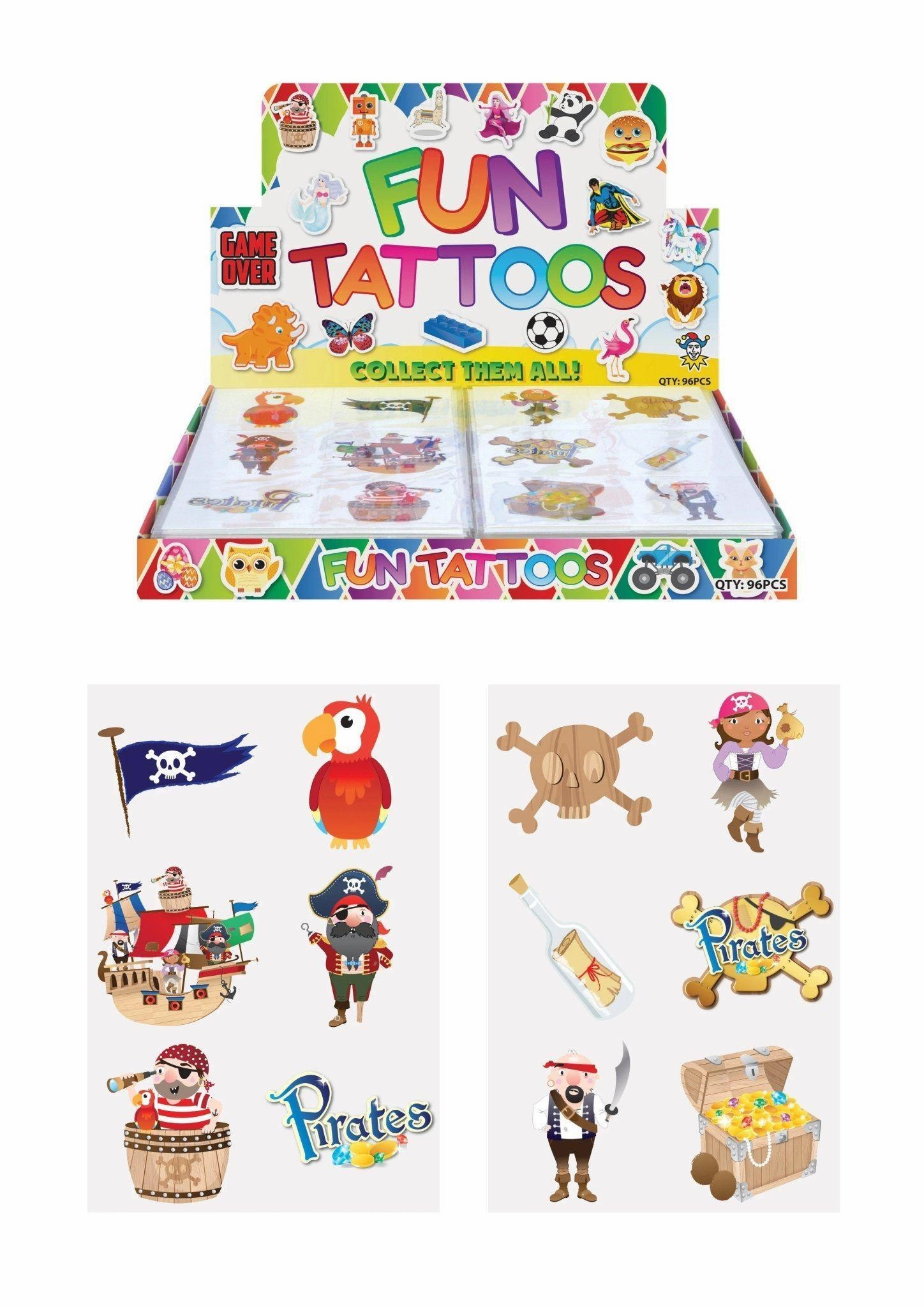 Hendrandt N51051 Mini Pirate Temporary Tattoo Sheets - Assortment