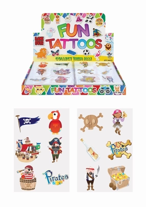 Hendrandt N51051 Mini Pirate Temporary Tattoo Sheets - Assortment