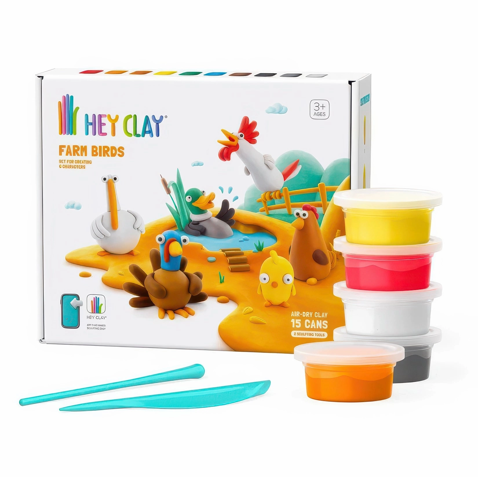 Hey Clay Farm Birds - Children's Modelling Clay Set