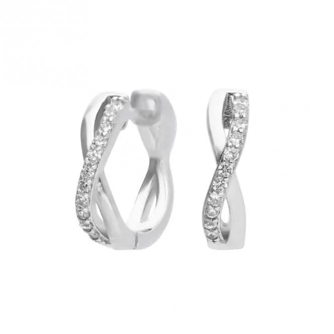 Infinity Pave Hoops Earrings E6065 Diamonfire Jewellery