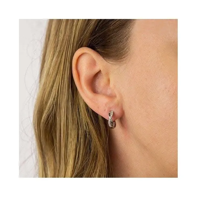 Infinity Pave Hoops Earrings E6065 Diamonfire Jewellery