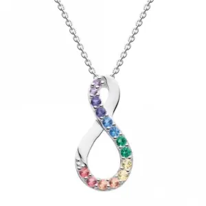 Infinity Twist Multi Nano Gems Pendant 9510MCZ Dew Jewellery