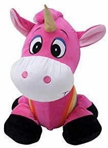 Inflate-A-Mals Soft and Cuddly Inflatable Ride On Unicorn, 20-Inch, Pink with Rainbow