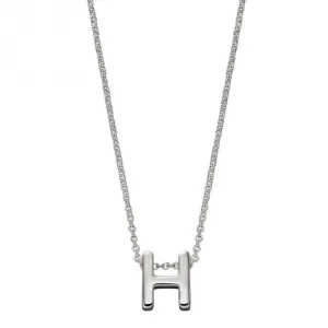Initial H Plain Silver Initial Necklace N4435 Beginnings Jewellery