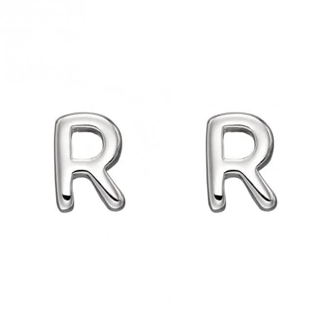 Initial R Sterling Silver Stud Earrings E6035 Beginnings Jewellery